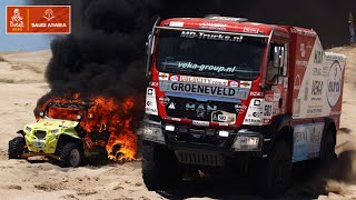 Rally Dakar 2023  MEJORES MOMENTOS  TRUCKS ACCIDENTS AND BEST MOMENTS [upl. by Aihsram]