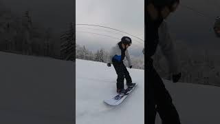 Never Summer Proto Slinger Snowboard Review An asym pressable jib board that can grip ice [upl. by Lednam416]