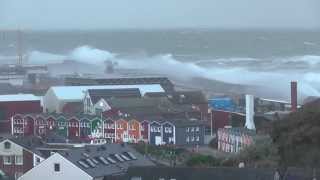 Orkan auf Helgoland  28 Oktober 2013  191 kmh  hurricane  ouragan [upl. by Lemaj930]