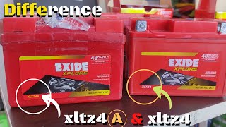 Exide Bike Battery XLTZ4A Vs XLTZ4 Difference  XLTZ4A amp XLTZ4 दोनों में क्या फर्क है [upl. by Rosenberg808]