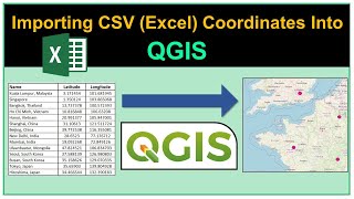 Importing CSV Excel Coordinates into QGIS [upl. by Geof616]