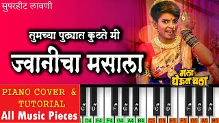 Jwanicha Masala Piano Tutorial  Mala Gheun Chala 1989  Marathi Lavani Piano Notation [upl. by Notnil391]