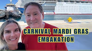 Carnival Mardi Gras  Embarkation and First Sea Day [upl. by Nahamas301]