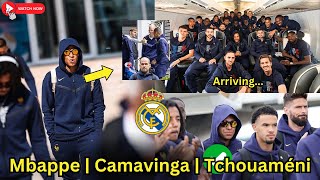 Real Madrid Kylian Mbappe Leads CamavingaTchouameni Team arrived in Germany at Euro 2024 [upl. by Tiphani]