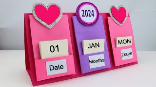 How to make New Year 2024 Desk Calendar  DIY Calendar  Handmade Desk Calendar  New Year Crafts [upl. by Carolyne]