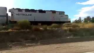 Chasing Metrolink train 267 w F59PH 872 using the K5LA to Crown Valley Rd in Acton on 09072014 [upl. by Baldridge]