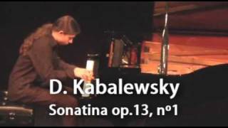 D Kabalevsky  Sonatina in C Major op13 no1 1 st movement [upl. by Iadahs512]