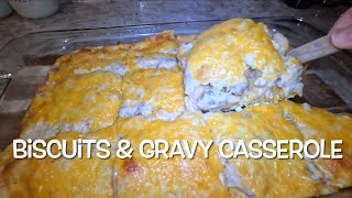 Biscuits amp Gravy Casserole Delicious Fluffy amp Creamy Breakfast Dish [upl. by Maje]