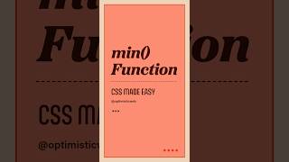 Mastering CSS min Function for Responsive Web Designs [upl. by Fey]