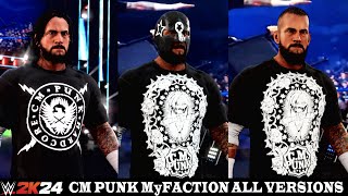 WWE 2K24 CM Punk MyFaction All Versions Entrance wt Straight Edge Graphics amp Theme Song [upl. by Ydnar661]