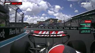 Kevin Magnussen Runs into Lewis Hamilton in Sprint  2024 Miami Grand Prix [upl. by Aitnas692]