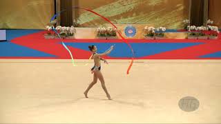 SALOS Anastasiia BLR  2018 Rhythmic Worlds Sofia BUL  Qualifications Ribbon [upl. by Faus]