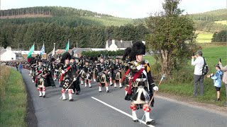 2022 Lonach Highlanders Gathering return march through Strathdon to Bellabeg in Scotland [upl. by Beacham]