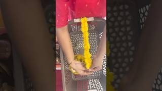 Making of Flower Garlandచామంతీ పూల మాలChrysanthemum Garland flowers shorts garland viralvideo [upl. by Demmer]