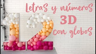 Letras y números gigantes 3D de cartón pluma para rellenar con globos [upl. by Nelyak]