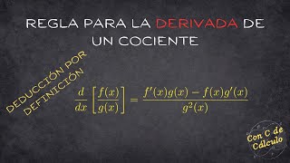 Demostración regla de la derivada de un cociente Deducción por definición [upl. by Nonnahc628]