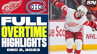 Detroit Red Wings at Montreal Canadiens  FULL Overtime Highlights  December 2 2023 [upl. by Hpsoj]