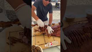 Enjoy the delicious roasted whole lamb in summer its so refreshing meat roasted food bbqtasty [upl. by Stock]