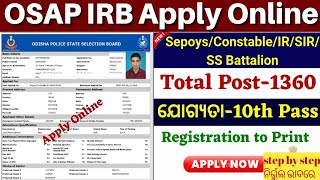 ODISHA POLICE APPLY ONLINE 2024  How To Apply Osap Irb In Online  Odisha Police Constable Apply [upl. by Kristien]