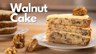 EASY to Make Walnut Cake  Moist amp Delicious [upl. by Jessabell485]