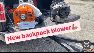 New BR 450 stihl blower rip Husqvarna 150BT [upl. by Llirpa]