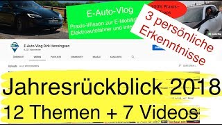 Rückblick 2018 Die 12 beliebtesten Themen zur EMobilität 7 Videos und 3 persönliche Erkenntnisse [upl. by Pren393]