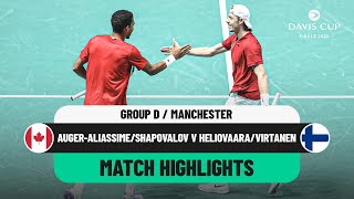 AugerAliassimeShapovalov v HeliovaaraVirtanen  Davis Cup 2024 Finals Group Stage [upl. by Erda]