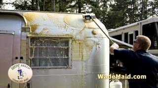 Cleaning a Vintage Travel Trailer by Hand [upl. by Garneau]