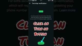 How To Turn On Two Steps Verification Of Whats up [upl. by Seilenna]