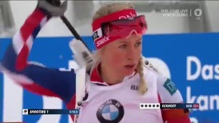 Damen Verfolgung 10 km Biathlon WM Oslo 2016 [upl. by Acilegna]