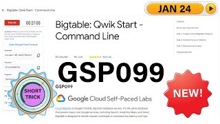 NEW Bigtable Qwik Start  Command Line GSP099  qwiklabs shorttrick [upl. by Sac225]