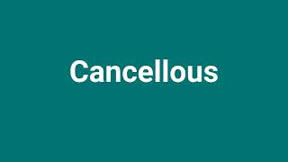 Cancellous Meaning and Pronunciation [upl. by Greenlee]