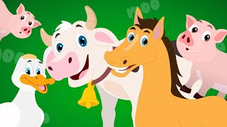 Old Macdonald Had A Farm Animal Cartoon and Kids Rhymes [upl. by Sosthenna]