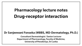 Pharmacology lecture notes Drugreceptor interaction [upl. by Vi]