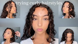 TRYING CURLY HAIRSTYLES  part 1 [upl. by Naicul]