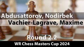 Abdusattorov Nodirbek  VachierLagrave Maxime WR Chess Masters Cup 2024 Round 22 ½½ [upl. by Seidnac995]