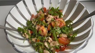 INSALATA di FAGIOLI CANNELLINI GUSTOSA Ricetta con Tonno Rucola e Pomodori Olive Verdi [upl. by Ahidam928]