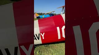 Biplane walk around and cockpit view at the flying circus aviation airplane aircraft aeroplane [upl. by Steinke656]