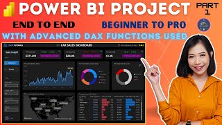 Power BI Project From Start to End Part 1  Car Sales  Advanced DAX  End to End 2024 powerbi [upl. by Arodnap]