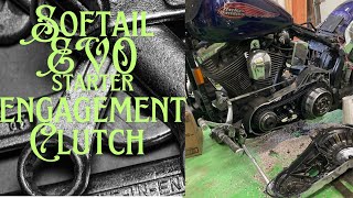 Harley softail Evo starter engagement clutch replacement [upl. by Llatsyrk]