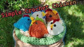 Simple Small Crochet Chicken [upl. by Moreta456]