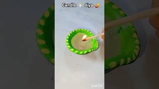 candle 🕯️ diya decoration ideas 🪔 diyacraft craftideas diyadecoration diwalidecoration [upl. by Elboa286]