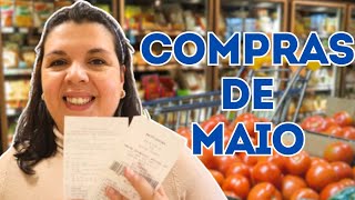 COMPRAS DE SUPERMERCADO 🛒 DO MÊS DE MAIO  Quanto gastei [upl. by Haissi392]