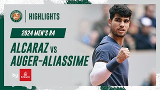 Alcaraz vs AugerAliassime Round 4 Highlights  RolandGarros 2024 [upl. by Herta218]