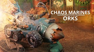 Chaos Space Marines vs Orks  A 10th Edition Warhammer 40k Battle Report [upl. by Riva]