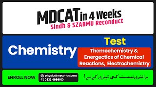 MDCAT  Reconduct  Chemistry  Test  Thermochemistry amp Electrochemistry [upl. by Sardella]