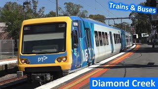 Trains amp Buses at Diamond Creek  Melbourne Transport [upl. by Furey]