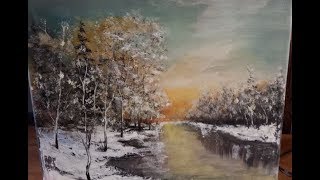 winterlandschap schilderen met acrylverf [upl. by Ruthann801]