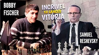 Bobby Fischer vence um Grande Mestre em 10 lances Mas Reshevsky continua jogando [upl. by Gothurd100]