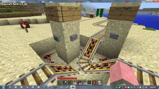 Minecraft Beta 15  Simple 3Way Powered Rail Intersection [upl. by Marlie]